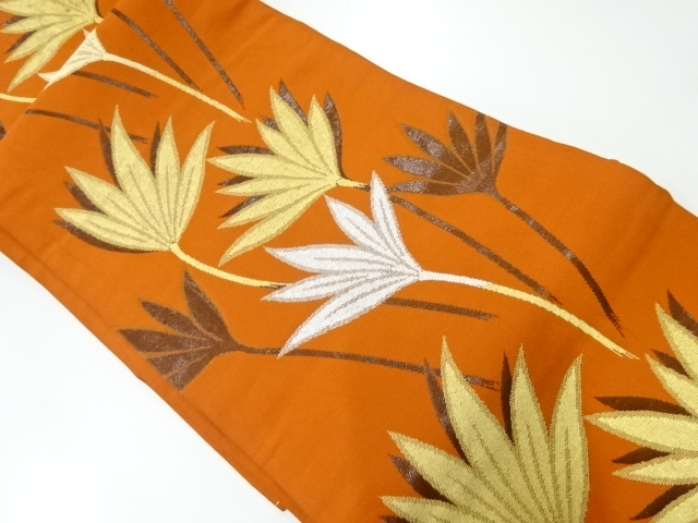 JAPANESE KIMONO / ANTIQUE NAGOYA OBI / FLOWERS